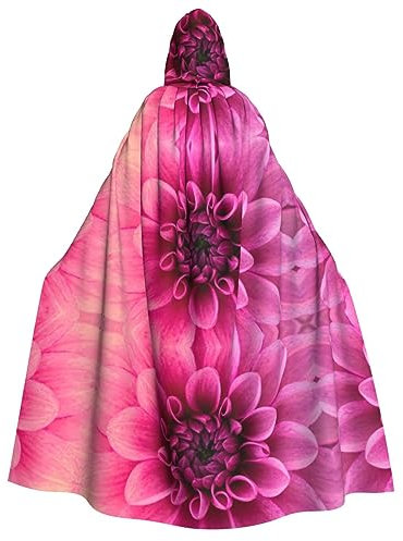 NBSNGSLS Cape à capuche avec imprimé dahlia rose pour Halloween, sorcière, vampire, cosplay, déguisement
