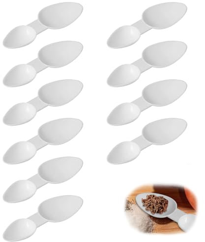 10Pcs Plastic Spoons Double Sided, Reusable 5ml/2.5ml Medicine Spoons, Washing Powder Ccoop, Milk Powder Scoop for Cereal Powder, Coffee Powder, Plastic Spoons for Cooking, Home, Office