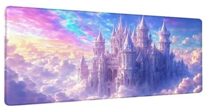 Gaming Mouse Pad Dream Castle Mouse Pad 1500x800x3 MM Mouse Mat with Stitched Edges, Large Extended XXL Mousepad with Anti Slip Base, Desk Pad for PC Desk Keyboard Office Decor, Gifts for Women W340