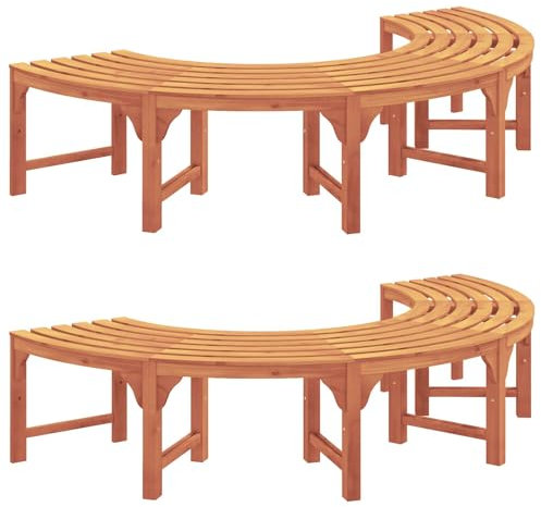 vidaXL Banc d'arbre 8 -Seater 2 pc 160 x 80 x 45 cm Naturel
