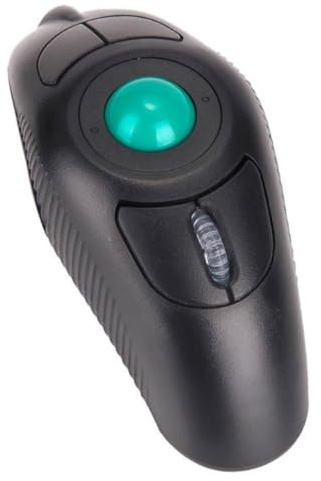 SHINEOFI Souris à Boule de Commande sans Fil 2, 4 Ghz USB Noire 1000 Dpi | Modèle à 5 Touches, Forme Dauphin, en Plastique, Commande par Pouce, Portable