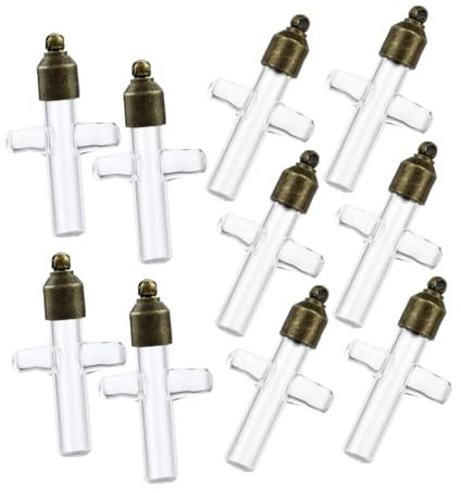 ULTECHNOVO 1 Set ciondolo bottiglia di vasi da farmacia Mini bottiglie bomboniere in fiala flaconcino di con tappo a vite collane di fiale per liquidi Bicchiere