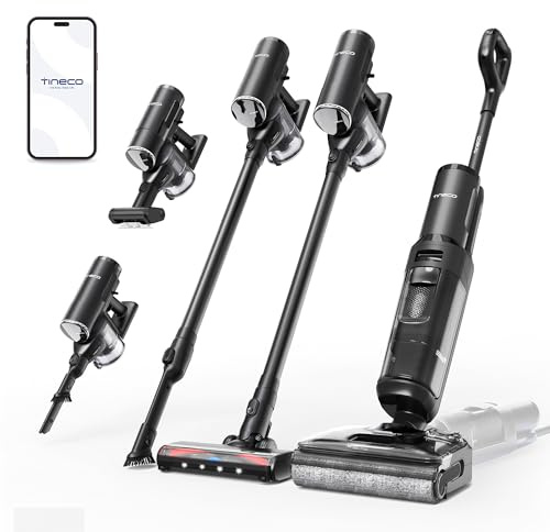 Tineco FLOOR ONE Switch S7 Stretch Nass Trockensauger & Akkusauger Set 5-in-1, FlashDry Selbstreinigung, DualBlock Anti-Tangle, 50 Min Laufzeit 22kPa Multifunktionaler Bodenreiniger für das Ganze Haus