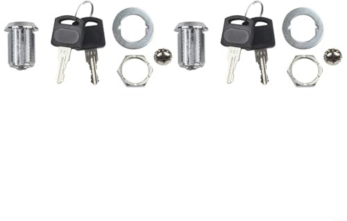 Efficient Toolbox Security Replacement Cam Lock Set with Keyed Alike Feature (2 Pack) (25mm)