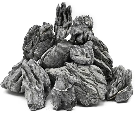 KINGRUI Natürlicher Drachenstein Seiryu Rock 9kg – Aquarium Deko Steine für Aquascaping, Aquariengestaltung, Terrarium & Vivarium, 7–18 cm