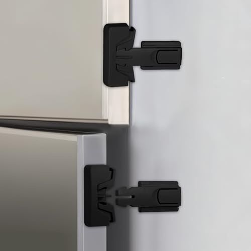 BOHUIZ 2 PCS Safety Child Proof Refrigerator Lock, Upgrade Refrigerator/Fridge/Freezer Door Lock for Children Kids Toddlers No Tools Required and Easy Installation(Black)