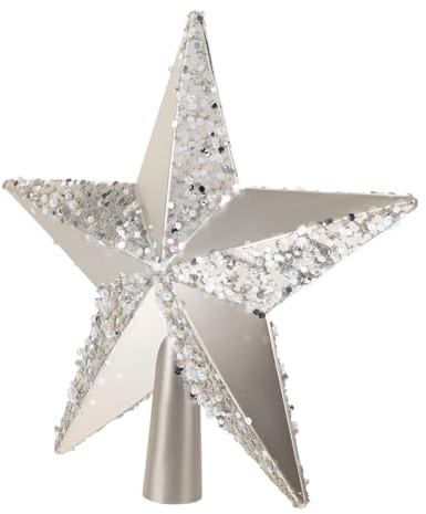 ERINGOGO Weihnachtsbaumspitze Baumspitze Champagner Stern Christbaumspitze Weihnachtsdeko Langlebig Einfach Anzubringen für Festliche Baumdekoration
