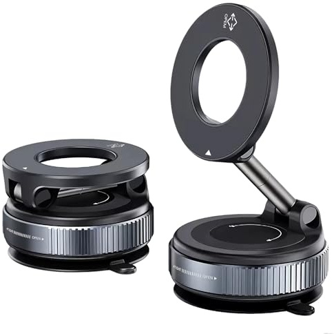Aivane Soporte Magnetico Movil Coche con Ventosa y Base Adhesiva, 360 Grados Rotativo y Plegable Suporte Telemovel Carro Giratorio para S-amsung Xiaomi y i-Phone 17 16 15 Plus MAX Pro(Noir)