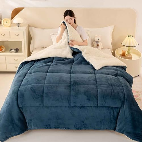 HLTQL Couette Hiver 220x240 TrèS Chaude Couette Polaire Biface Couette Epaisse Moelleuse éDredon Edredon Gonflant Couette Épaissie(*15,150 * 200cm/3.5kg)