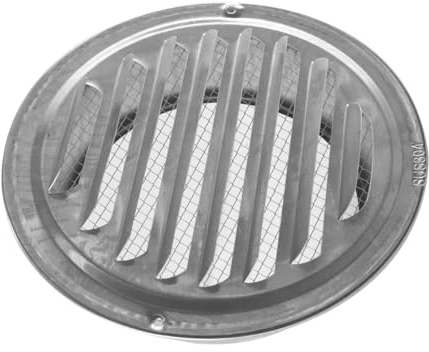 ACOLY Rejilla de ventilación redonda de acero inoxidable con rejilla perforada, cubierta para extractor de aire de 150 mm con malla antimosquitos para cocina, baño y oficina