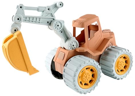 Veemoon Mini-excavatrice pour Tout-Petits, Modèle de Pelle Mécanique Éducative en Plastique Robuste, Couleur Jaune, Taille Adaptée aux Petites Mains, Ensemble de Véhicule de Chantier