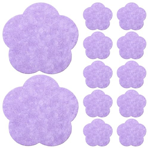 Generic Esponjas Faciales de Celulosa Comprimidas en Forma de Flor de 50 Piezas, Esponjas Limpiadoras Cara y Exfoliantes para Tratamientos Faciales, Color Púrpura, Ideales para Limpieza