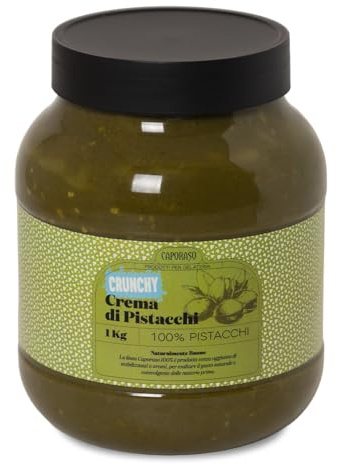 Crema di Pistacchio 100% Crunchy 1kg – Crema spalmabile di Pistacchio pura, Senza Zuccheri Aggiunti, Senza Glutine, Vegan, Pistacchi Tostati, Fonte di Proteine