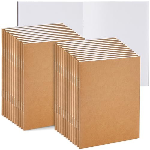Blanko-Tagebücher, Großpackung, kleine Kraftpapier-Notizbücher, Skizzenbücher für Kinder, Schüler zum Schreiben von Geschichten (10 x 15 cm), 24 Stück