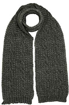 Rassow Strickschal mit Zopfmuster aus Schurwolle - Anthrazit (92) - One Size