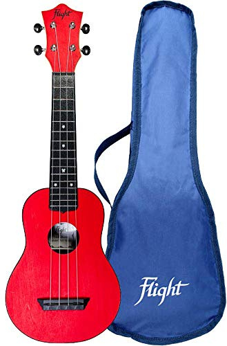 Flight, 4-String Travel Series Soprano Ukulele, Red (TUS-35RD)