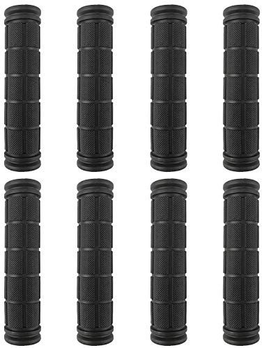 Kasteco 4 Pairs Bicycle Handle Bar Grips Mushroom Grips for BMX/MTB/Road Mountain Bikes (Black)