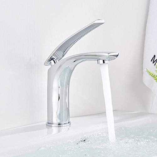 Linyuan Rubinetti per lavabo Rubinetto per bagno moderno cromato Rubinetti a cascata Miscelatore per acqua calda e fredda monoforo Rubinetti per lavabo