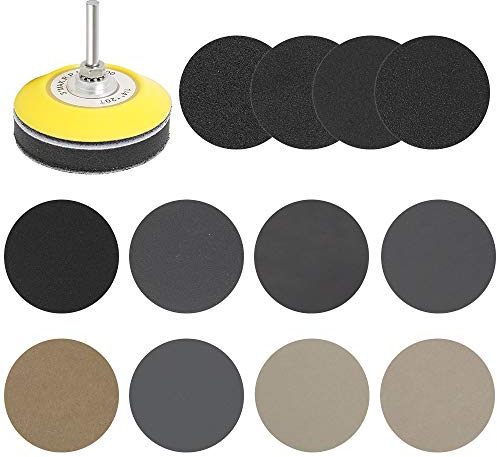 180Pcs 3 Inch (75mm) Sanding Discs Hook and Loop Wet and Dry Sanding Paper Disc 60/80/100/150/240/400/800/1200/2000/3000/5000/10000 Grits Sandpaper Disk Grinding Polishing Sand Paper Sheets
