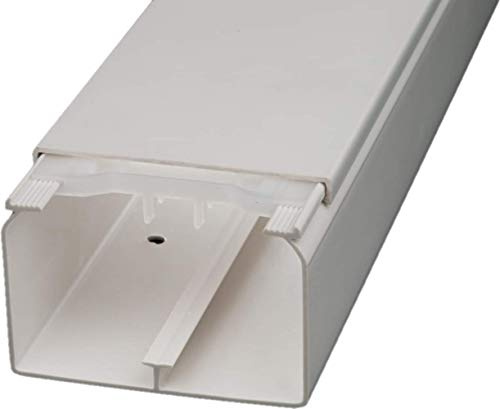 CabCom PVC Kabelkanal Kabelleiste Kabelschacht Brüstungskanal zur Montage an Wand oder Decke diverse Größen und Farben 6 Meter (3x2 Meter) 90 x 60 mm weiß