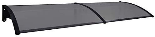 Tidyard Auvent de Porte Auvent Marquise Marquise de Porte d'entrée Auvent de Terrasse Noir 200x80 cm PC