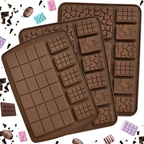 YAANBUNB 3 Stück Silikon Schokoladenformen 9 Loch Schokolade Silikonform Pralinen Antihaft Pralinenform Silikon Brechbar Backform Pralinen BPA Frei Schokoladentafel Form für Süßigkeiten Energieriegel