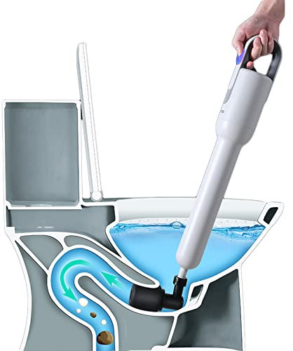 SRHIMEOS Pressluft Rohrreiniger, Druckluft Toilette mit 3 Aufsätzen, Multifunktionale Reinigungspumpe für Verstopfte Abflüsse In Bad Küche Badezimmer Badewanne
