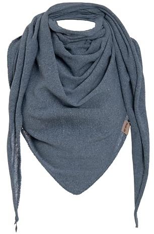 Knit Factory - Iris Trekantssjal - Jeans - 190x85 cm
