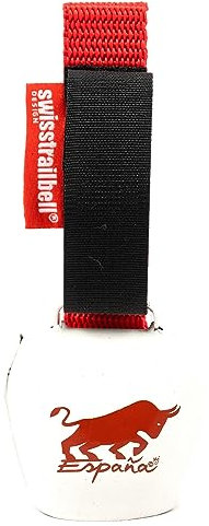 swisstrailbell® Spain Edition Snow White: Spanish ToroRojo Bell, Fahrradklingel, rotes Band