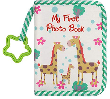 Baby's My First Family Album, Baby-Fotoalbum, Weiches Stoff-Fotobuch für Neugeborene, Kleinkinder und Kinder, Personalisierte Babygeschenke, Essentials für Neugeborene (Grün)