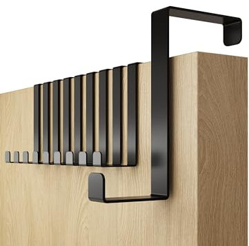 4smile Attaccapanni da porta - set di 10, nero - sostegni per porta 3,6 cm e 4,6 cm, appendiabiti per varco, supporti per interni, appendino universale