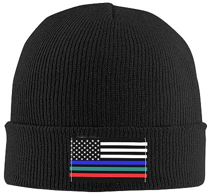 501 Beanie Mütze Polizei, Militär Und Feuerwehr, Dünne Linie, Amerikanische Flagge, Schwarz Cuffed Hats Warm Beanie Hat Bequeme Wintermütze Für Wandern Radfahren Fischen