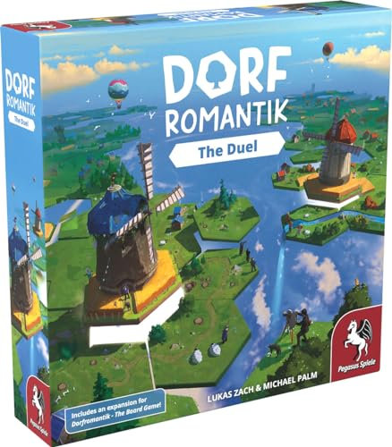 Pegasus Spiele Dorfromantik - Das Duell US Version - Brettspiel für 2-4 Spieler oder 2 Teams - Strategie, Landschaftsgestaltung, 60 Minuten Spielzeit, für Erwachsene