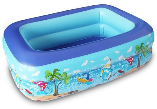 Aufblasbarer Pool, Aufblasbares Planschbecken, Schwimmbecken,Aufblasbare Pool,2 Rollen 100 x 70 cm Höhe 28 cm Swimmingpool,Tragbare Badewanne