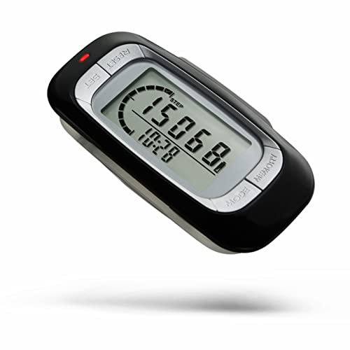 Step Counter with Clip and Lanyard, 3D Pedometer for Walking, Mini Fitness Pedometer, Accurate Steps Tracker with Large LCD Display for Walking Running, Men Women Elder