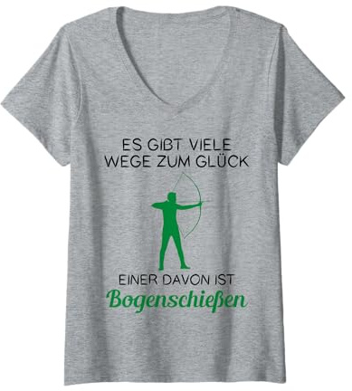 Damen Bogenschütze Bogen Pfeil Bogenschießen Lustiger Spruch T-Shirt mit V-Ausschnitt