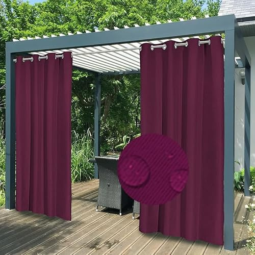 FicaRico Tenda per esterni, resistente alle intemperie, protezione solare con occhielli, impermeabile, opaca, per gazebo, balcone, casa in spiaggia, dimensioni personalizzate, 1 pezzo, bordeaux