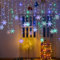 Luces Navidad de Copo de Nieve, 4M LED Fairy Lights Snowflakes, 96 LED Window Curtain Fairy Lights, Star Curtain con 8 Modos de Luz, Luminosas Cortina Luces para Balcón,Ventana, Fiesta, Navideña