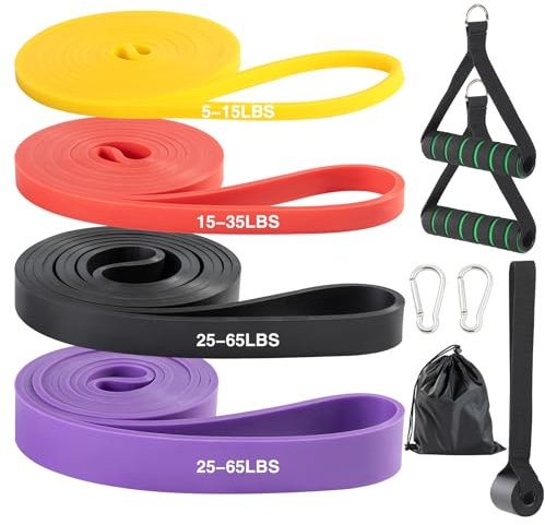 Putentfun Resistance Bands Pull Up Bands Set, 4 Levels Resistance Bands set Men Women, Pull Up Assistance Bands with Door Anchor,Handles, Exercise Bands