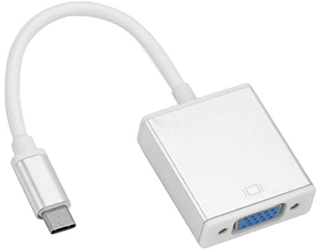 ETHZZLE Usb-c to Vga Adapter Cable 1080p Type-c to Vga Converter for Laptop Monitor Projector Silver, Compatible Usb 3.1 Devices for Home and Office Display