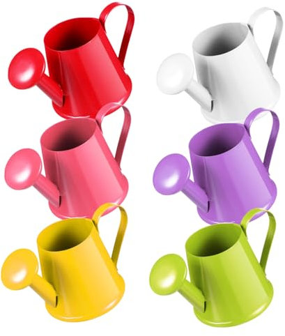 Toddmomy 6 Set Mini GießKanne Kinder: Bunte GießKanne Klein Metall Für Miniaturhäuser Wasserspielzeug Für Drinnen Und Draußen