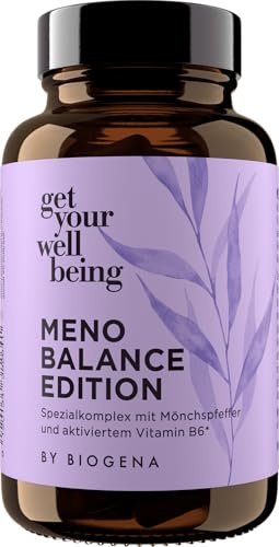 get your wellbeing by BIOGENA - Meno Balance Spezialkomplex, 60 Kapseln | Für hormonelle Balance & Psyche in den Wechseljahren, Nahrungsergänzungsmittel, Vegan, Konservierungsstofffrei