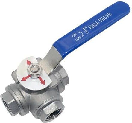304 Stainless Steel 1/2 3/4 1 Female Ball Valve T/L Type 3 Way BallValve Full Port Water Oil Air Gas DN15/20/25 Valve Switch(3/4,T-Type)