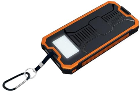 Cargador Solar Banco De Energía | Power Bank Portátil - Cargador Rápido con Luz LED para Acampada Y Exteriores, Batería Externa Inalámbrica 20000mAh