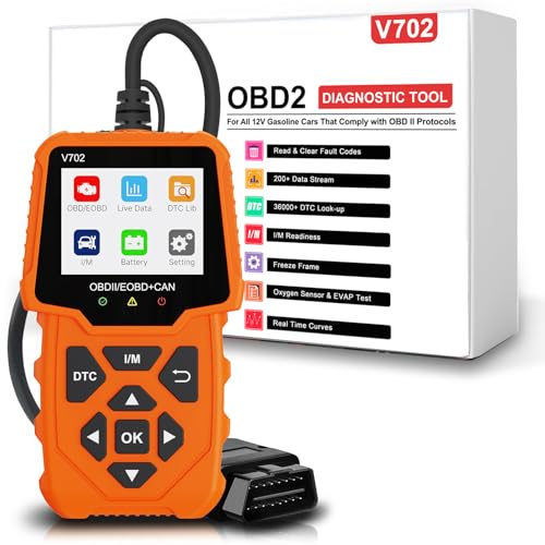 Car Code Reader Plug and Play Supporto Tension Test Auto Diagnosi Scansione Strumento leggere e cancellare i codici di errore del motore per tutti i veicoli del protocollo OBDII dal 1996 (Arancione)