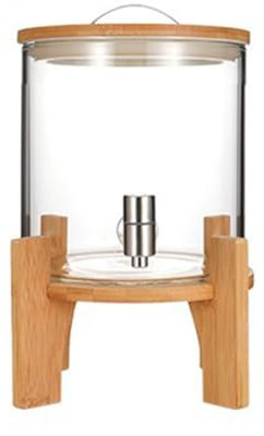 Glass Beverage Dispenser with Tap - 5L Mason Jar for Water, Juice, Milk, Iced Coffee, Sun Tea - Ideal for Kombucha Brewing
