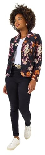 Joe Browns Women's Fruit Print Moleskin Blazer Casual, Black/White, 18