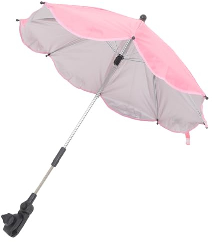 OFFIGAM Babywagen Sonnenschirm UV Schutz Verstellbare Kinderwagen Sonnenschutz Umbrella für Sonnige und Regnerische Rosa