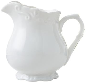 Dh2yjnbf3 Jarra de Leche Jarra de Leche Blanca con Relieve de 1000 ml, de cerámica, Ideal for Cocina, Restaurante y Hotel. Lechera