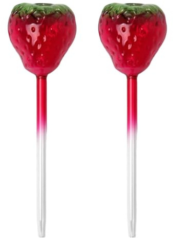 POPETPOP Lot de 2 Globes d'arrosage automatiques en Verre pour Fraises, Outil d'irrigation pour Plantes d'intérieur et d'extérieur